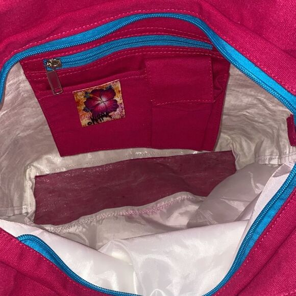 Sun N Sand Messina Large Cotton Tote Tropical Hibiscus Floral Design - Picture 16 of 17